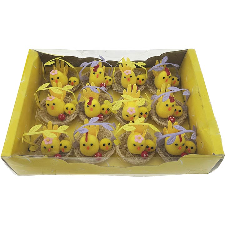 FOAM CHICK IN NEST 12PC BOX SET 2in(5cm)