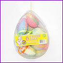 FOAM EGG DECOR IN A BOX W/ GLITTER 6PC 2ASSORTED 2.36in(6cm)