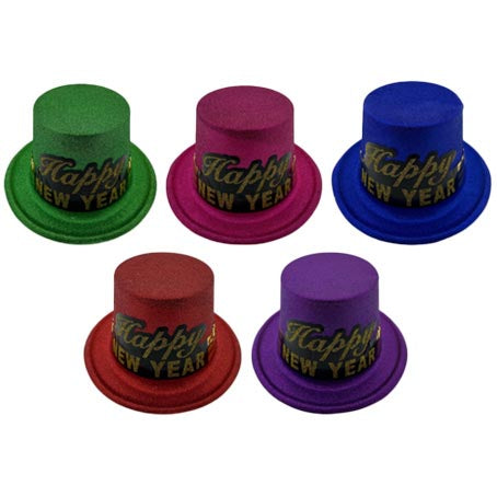 HAT GLITTER "HAPPY NEW YEAR" 5 COL ASTD