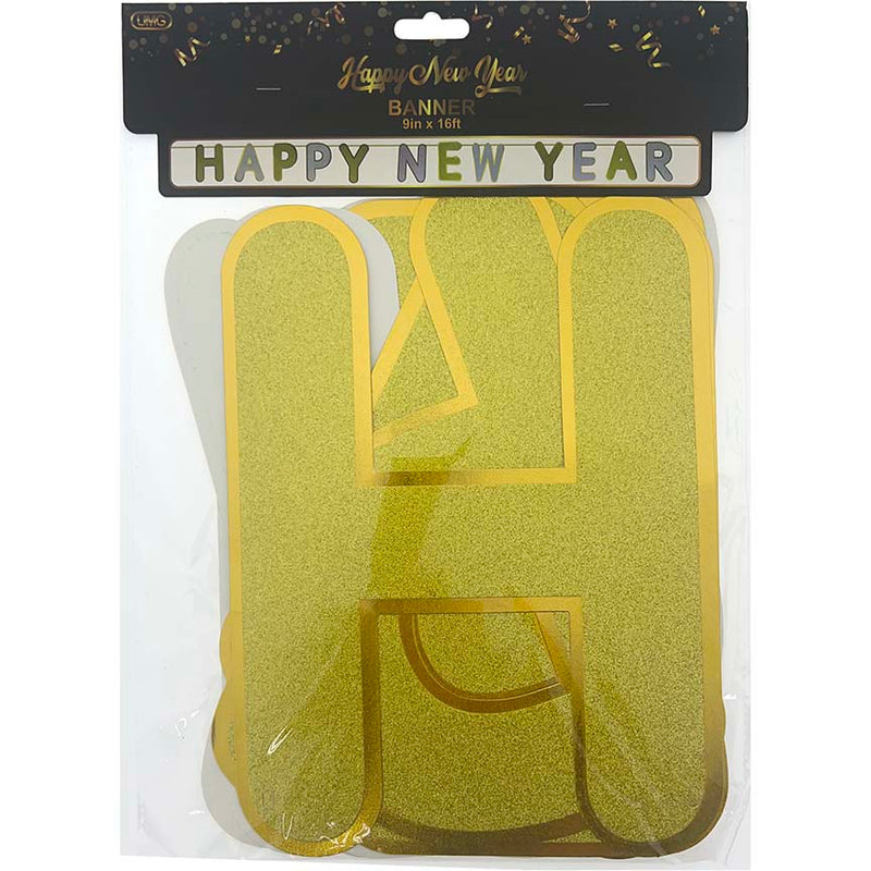 HAPPY NEW YEAR GLITTER BANNER 16FT