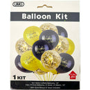 NEW YEAR BALLOON SET 15PC 20FT GOLD RIBBON