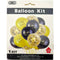 NEW YEAR BALLOON SET 15PC 20FT GOLD RIBBON