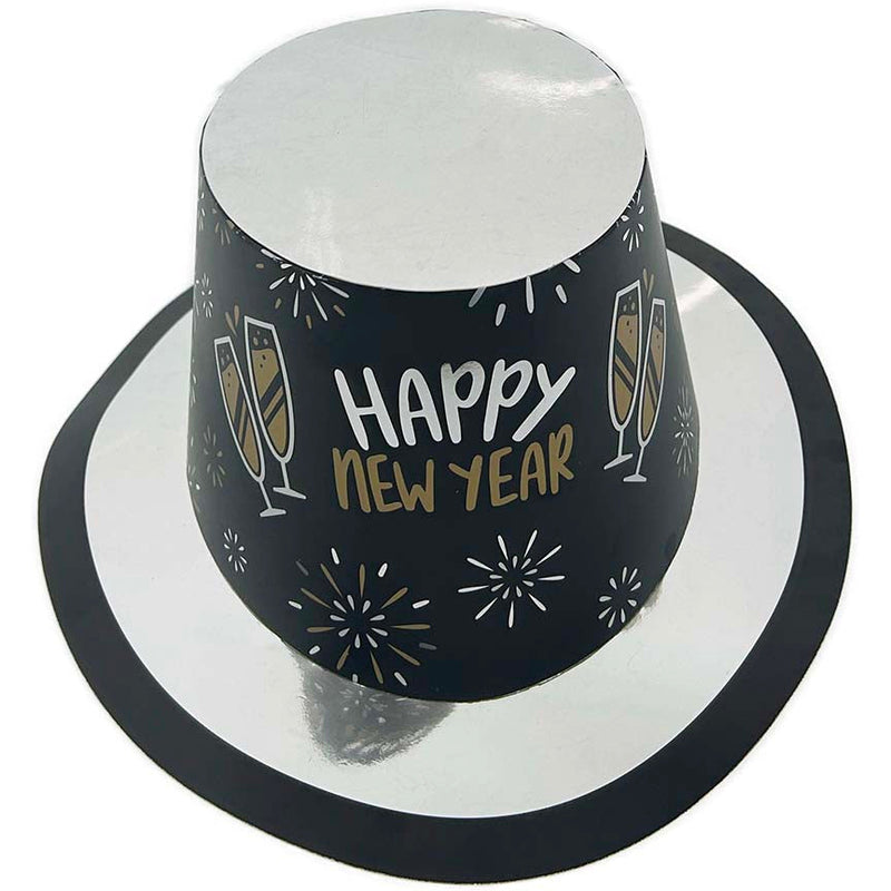TOP HATS  NEW YEAR BLACK & SILVER