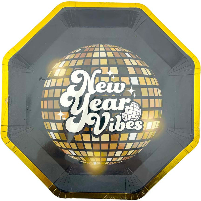 PAPER PLATES NEW YEAR OCTAGON 8PC 9IN