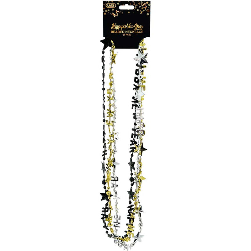 NECKLACE NEW YEAR 3PK 33IN ASTD