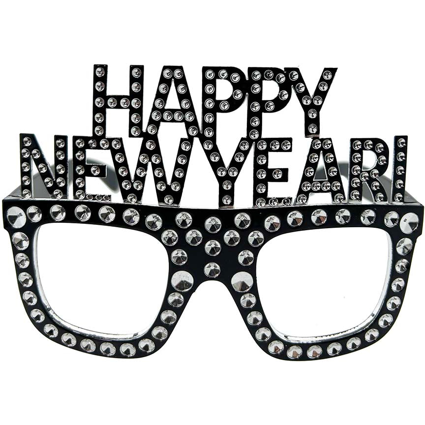 GLASSES HAPPY NEW YEAR SILVER