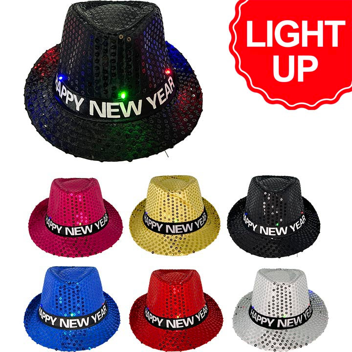HAT SEQUIN W/ BAND 6ASTD LIGHT UP