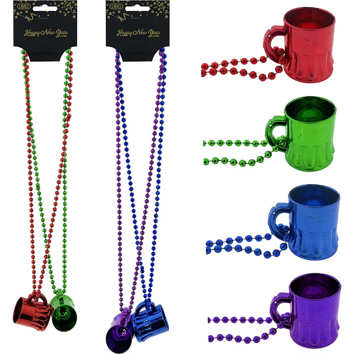 BEADED NECKLACE W/ MU 2ASTD 2PC 80CM