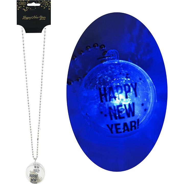 BEADED NECKLACE W/ LIGHT UP BALL 80CM