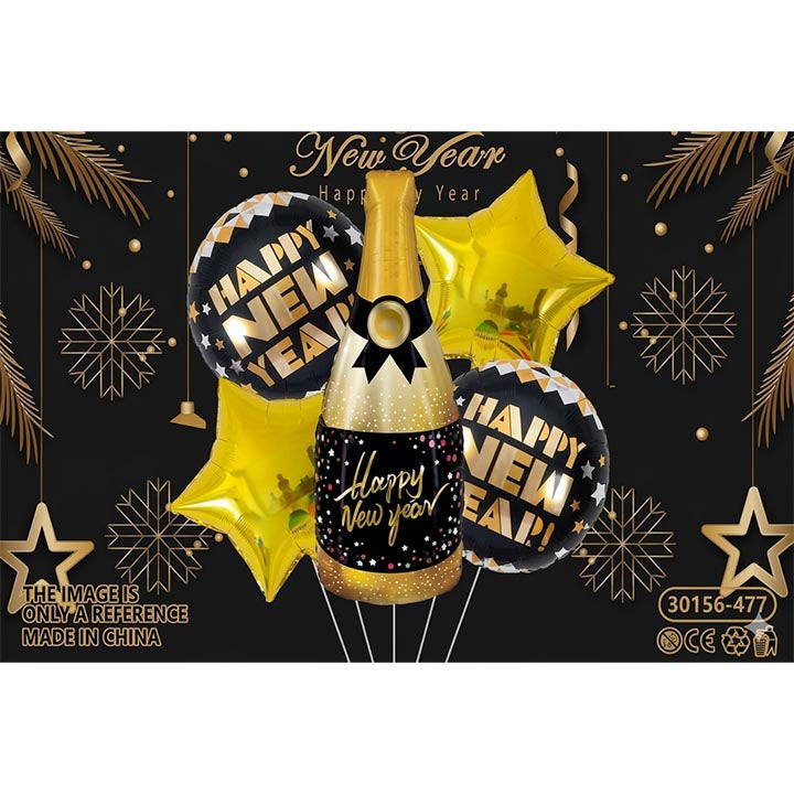 BALLOON SET CHAMPAGNE 5PC 15.75-31.5in (40-80cm)
