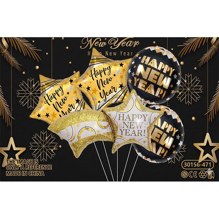 BALLOON SET STARS 5PC 15.75-19.69in (40-50cm)