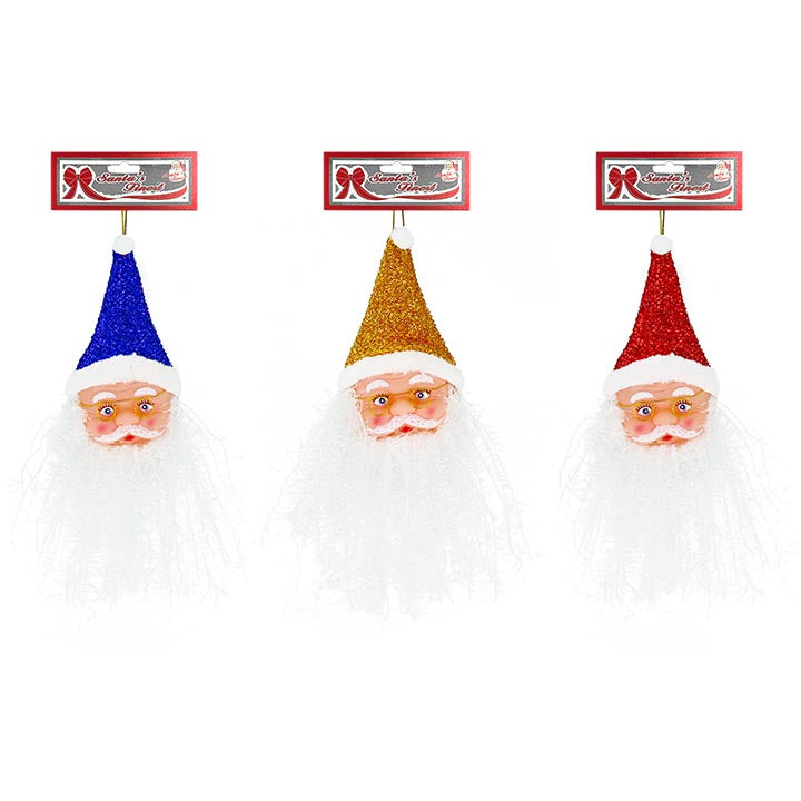 SANTA HEAD SHINY HAT SINGLE