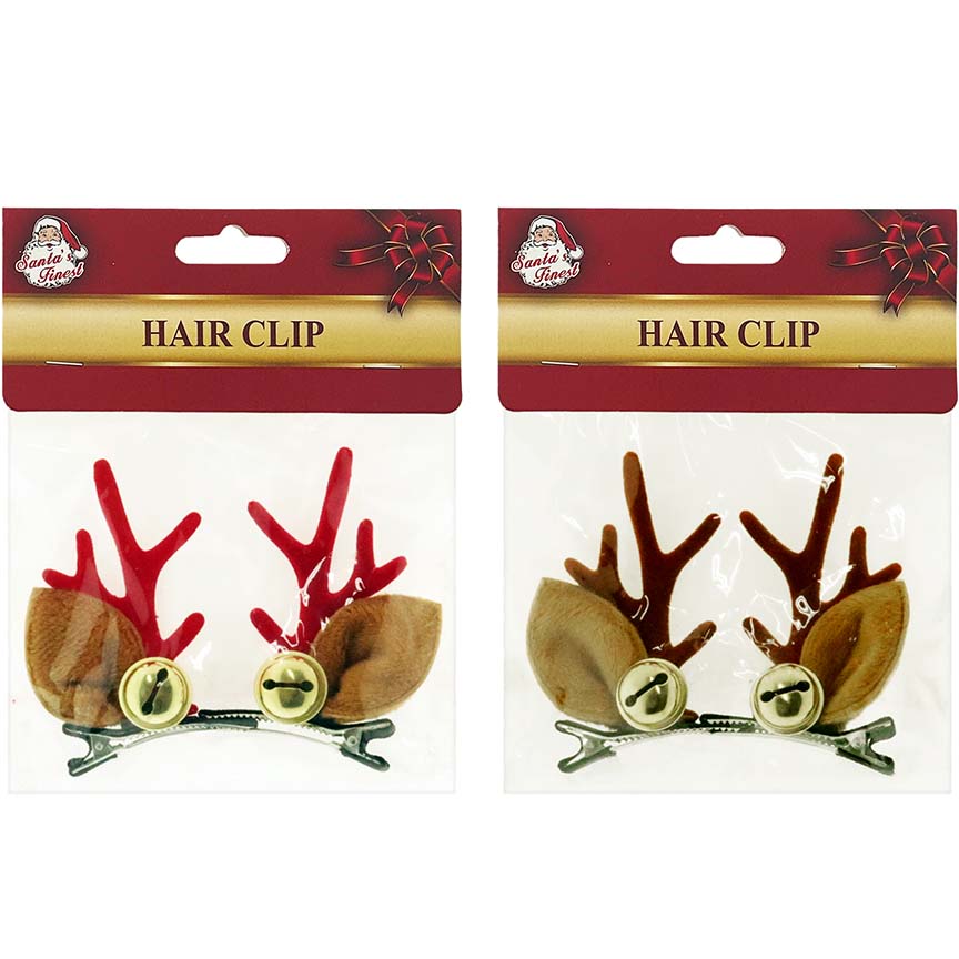 REINDEER EARS HAIRCLIP W/ BELL