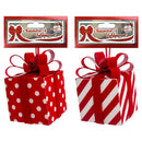 GIFT BOX ORNAMENT W/ LRG BOW 11CM 2 ASSTD