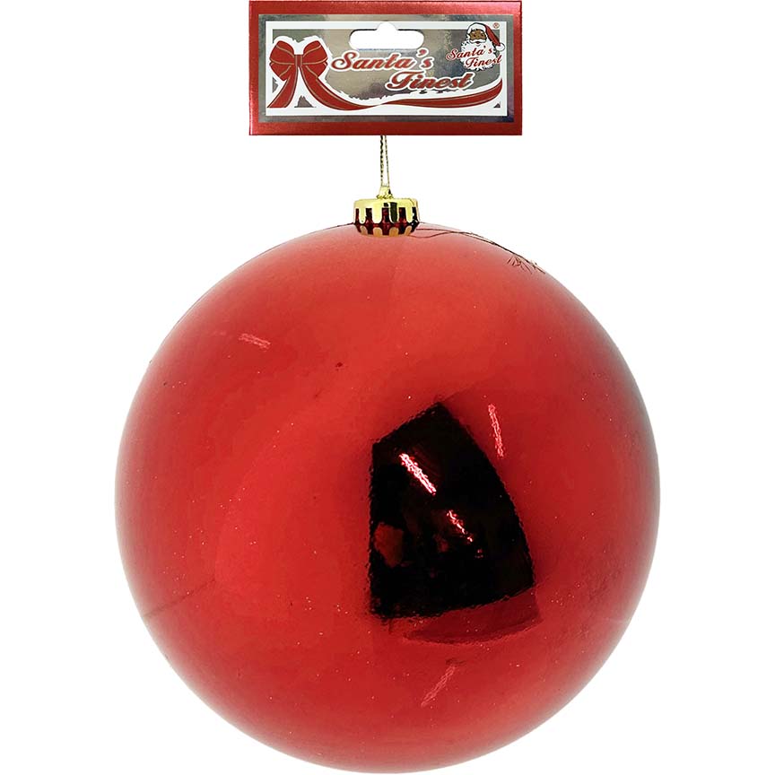 BALL ORNAMENT 20CM SHINY RED