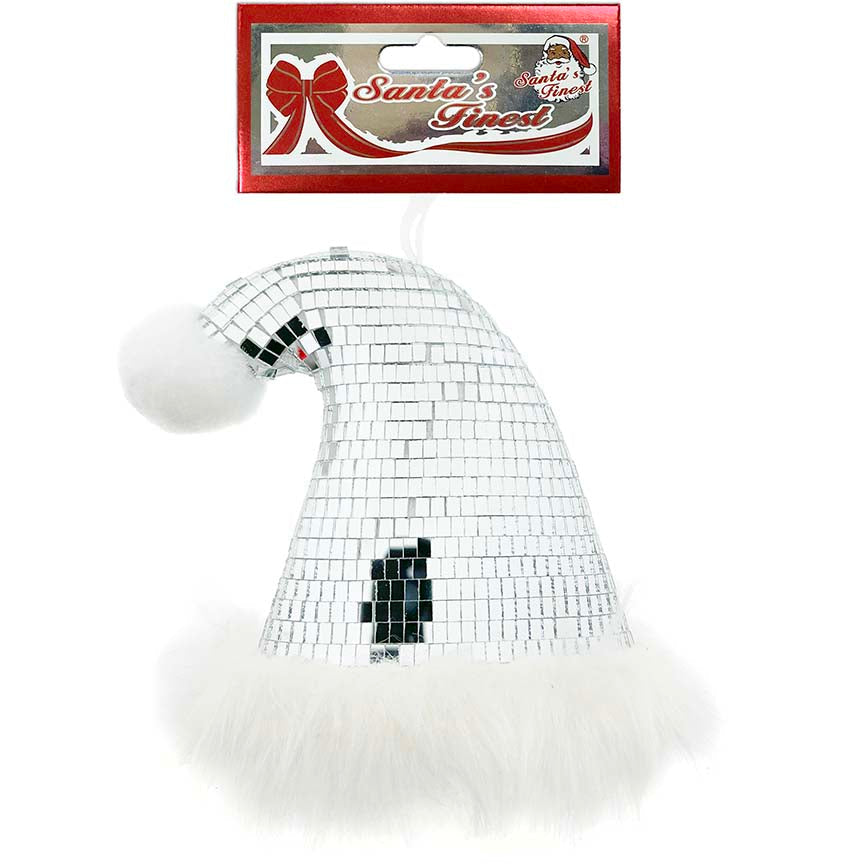 HAT GLASS MIRROR W/FUR 14x12CM SILVER