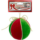 BALL VELVET W/ GOLD BOW 1PC 10CM