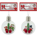 BALL W/ SNOWMAN 1PC 8CM LIGHT UP