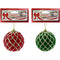 BALL VELVET 8CM RED&GREEN FLOCK