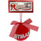 BALL W/ CHRISTMAS LETTER 8CM RED
