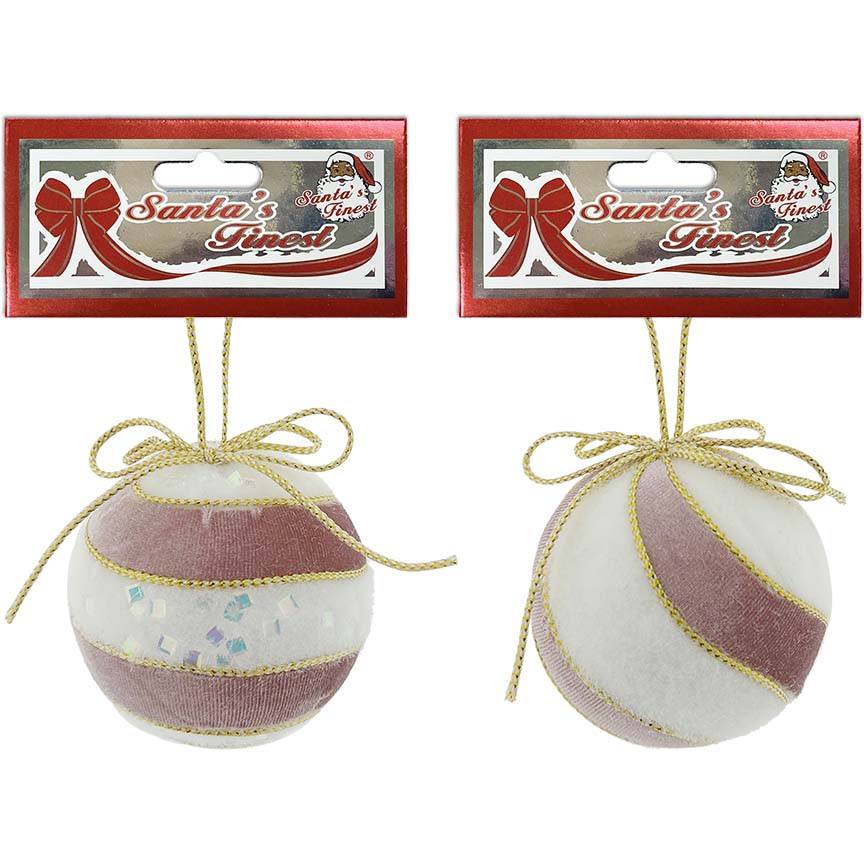 BALL W/ PINK STRIP 8CM 2ASTD