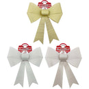 BOW RIBBON 37CM 1PC 3ASTD COLOR