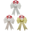 BOW RIBBON 31CM 1PC 3ASTD COLOR