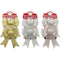 BOW RIBBON 17CM 2PC 3ASTD COLOR