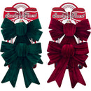 BOW RIBBON VELVET 17CM 2PC 2ASTD