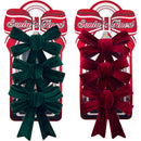 BOW RIBBON VELVET 11CM 3PC 2ASTD
