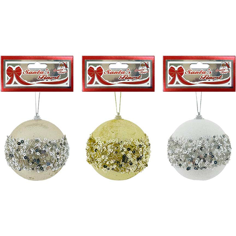 BALL SEQNS BAND 1PC 10CM 3ASSTD GLD