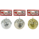 BALL SEQNS SNOWTOP 1PC 10CM 3ASSTD GLD