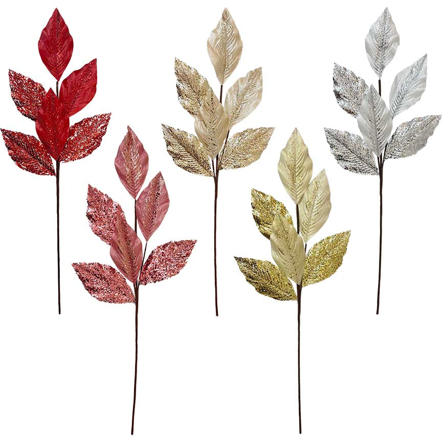 LEAF SPRAY GLITTER 16x69CM 5COLOR