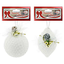 BALL W/ PINE WHITE 1PC 2ASSTD GLD
