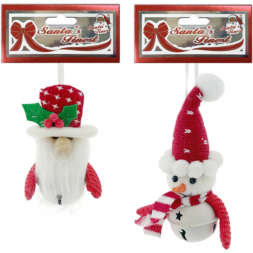 SANTA/SNOWMAN 1PC 12x8x5.5CM CND