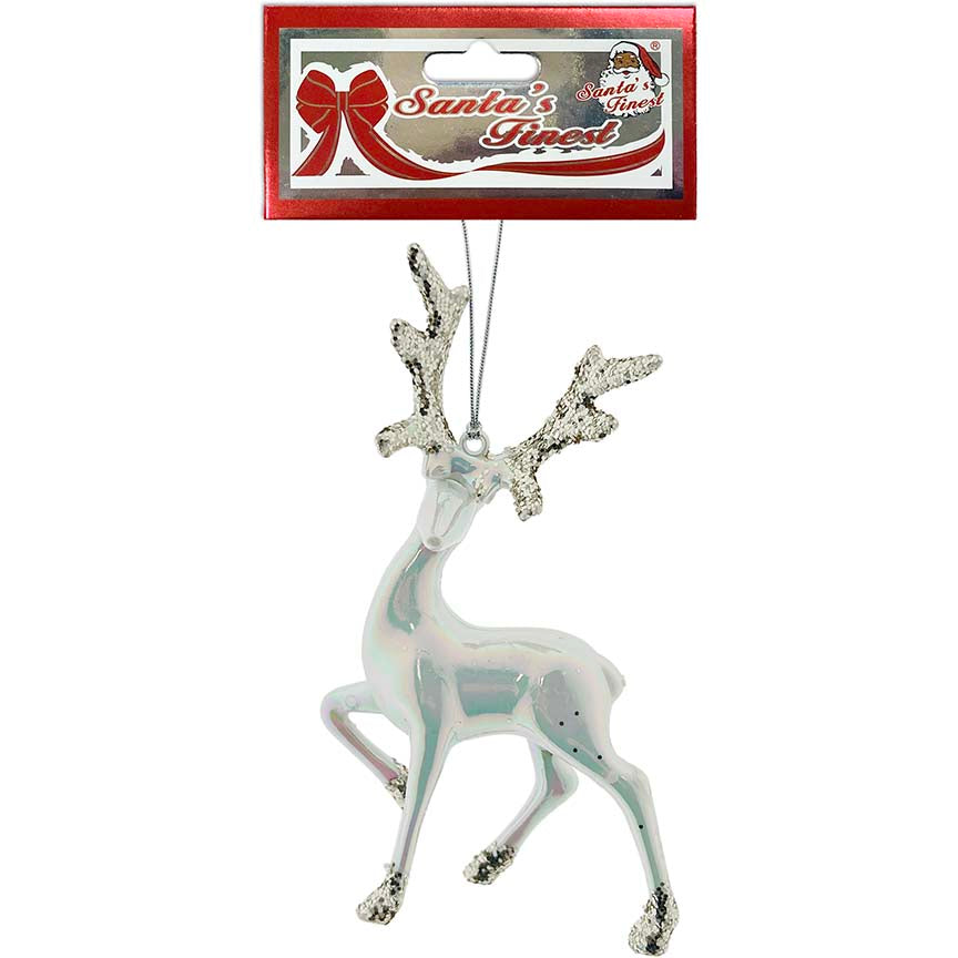 REINDEER IRIDESCENT WHITE 1PC 17CM CND