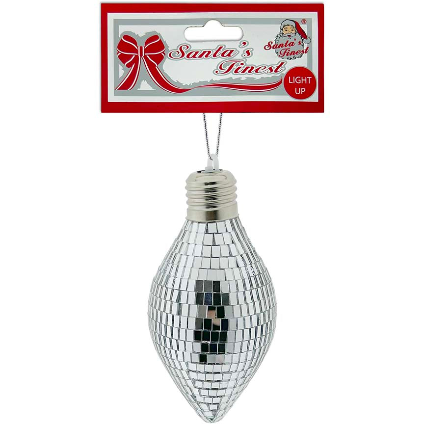 FINIAL MIRROR SILVER 11.5CM LIGHT UP
