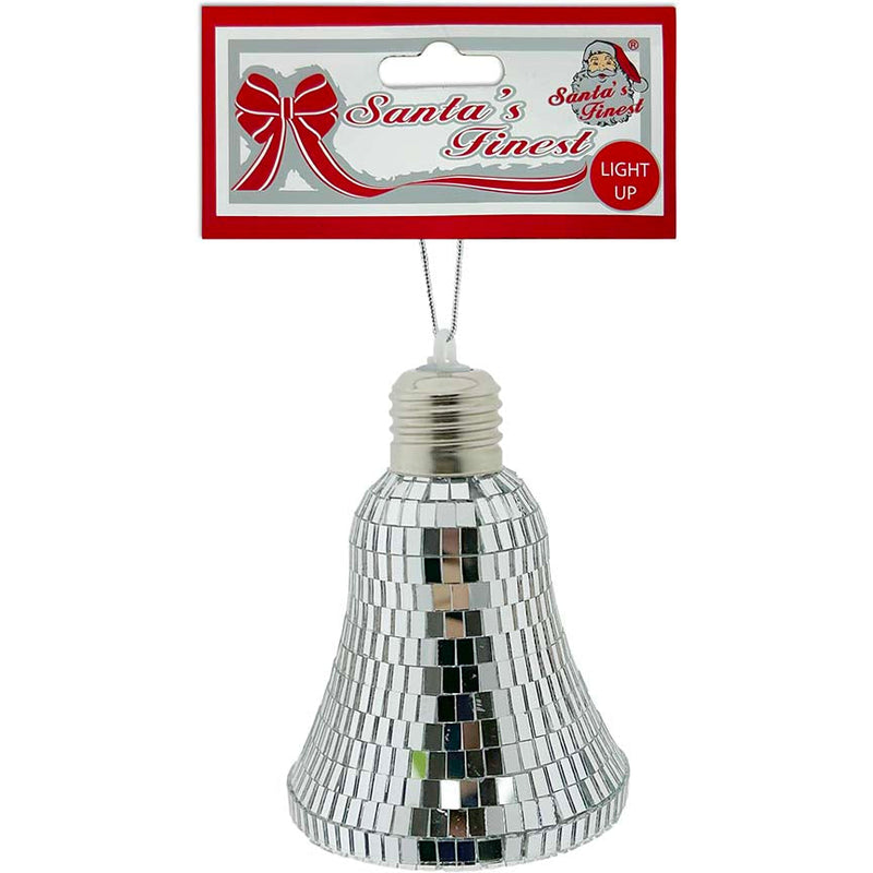 BELL MIRROR SILVER 8CM LIGHT UP