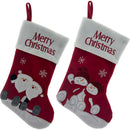 SANTA/SNOWMAN STOCKING M.XMAS EMBR 18"