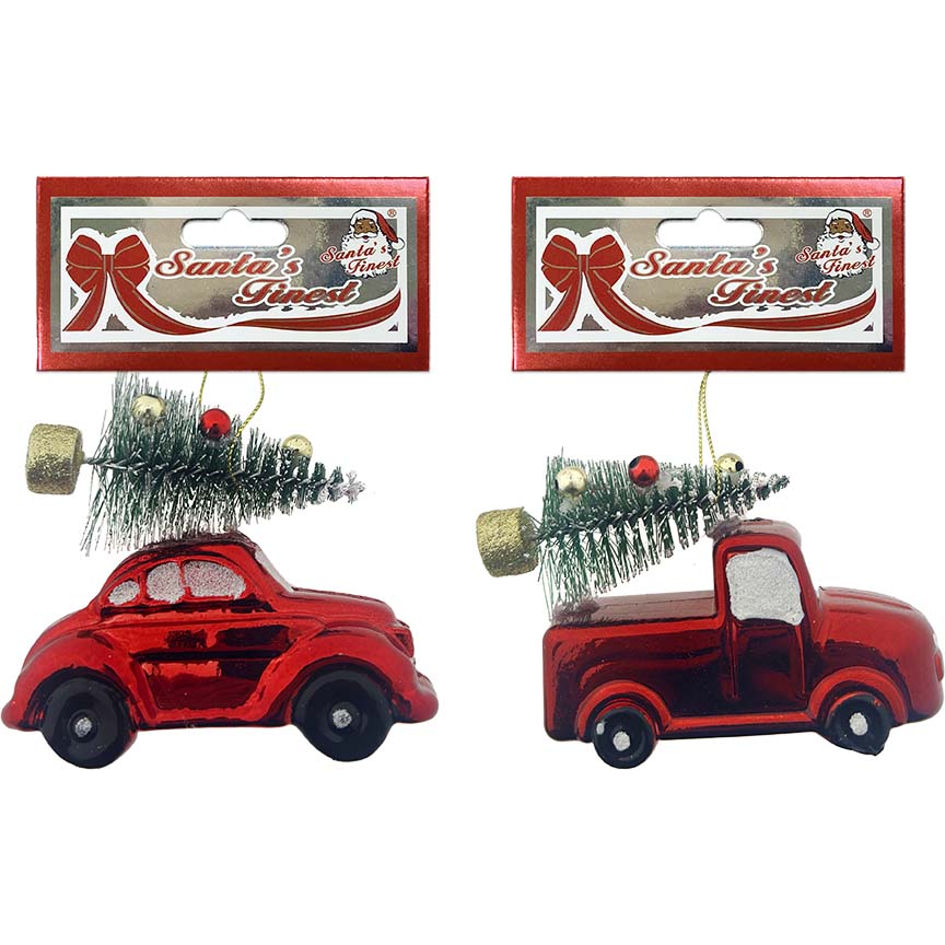 CAR W/ TREE 1PC 10x8.5CM 2ASSTD TRD