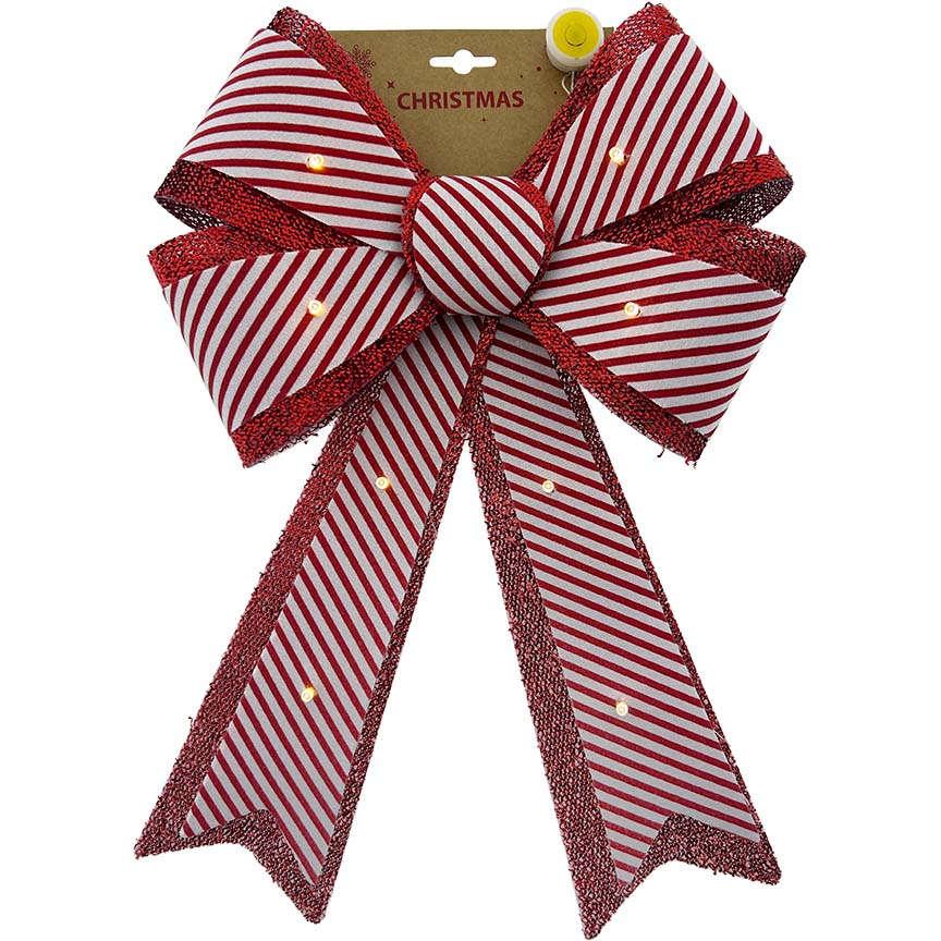 BOW CANDY STRIP 30x43CM LIGHT UP