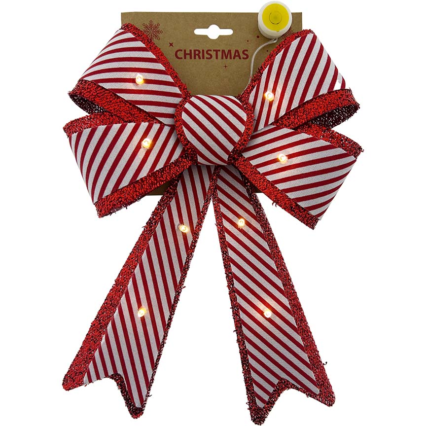 BOW CANDY STRIP 22x32CM LIGHT UP