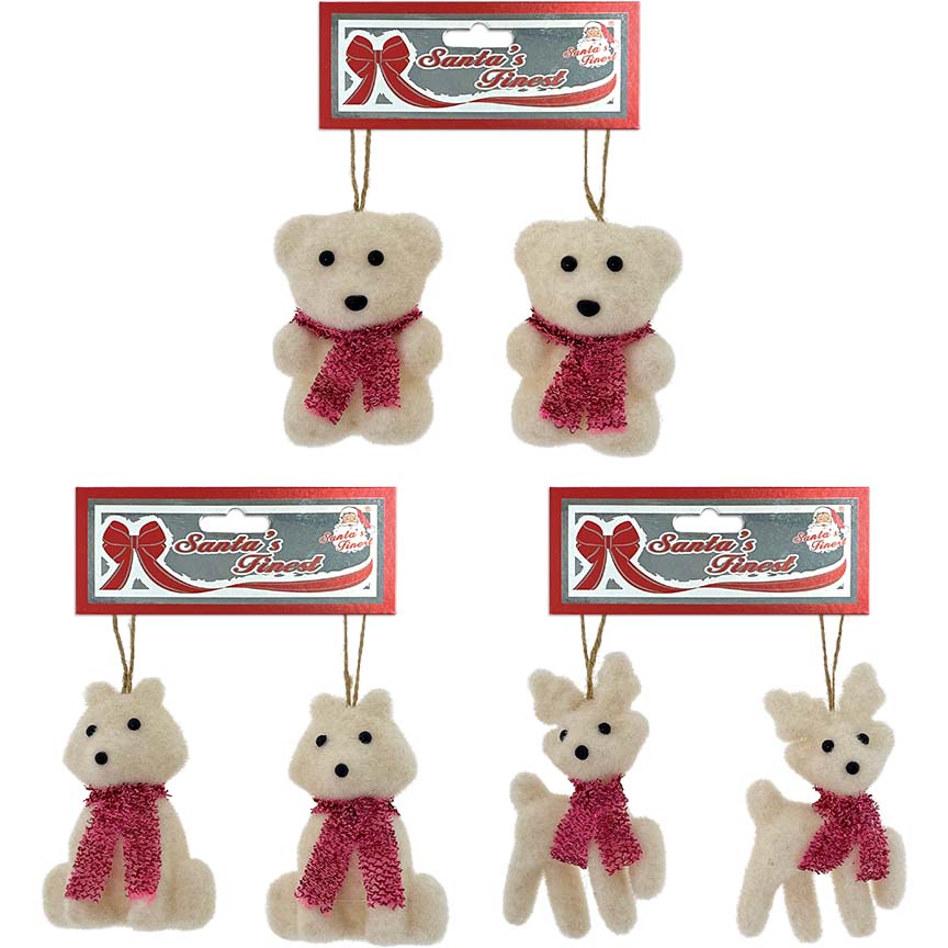 CHRISTMAS ANIMAL 2PC 9.5CM 3ASTD