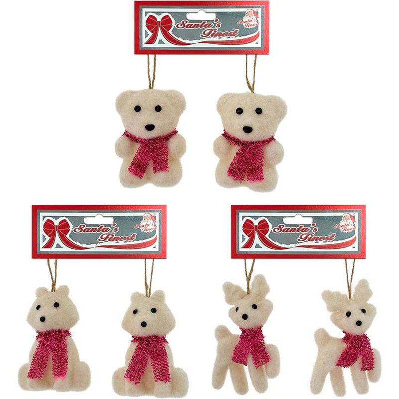 CHRISTMAS ANIMAL 2PC 9.5CM 3ASTD