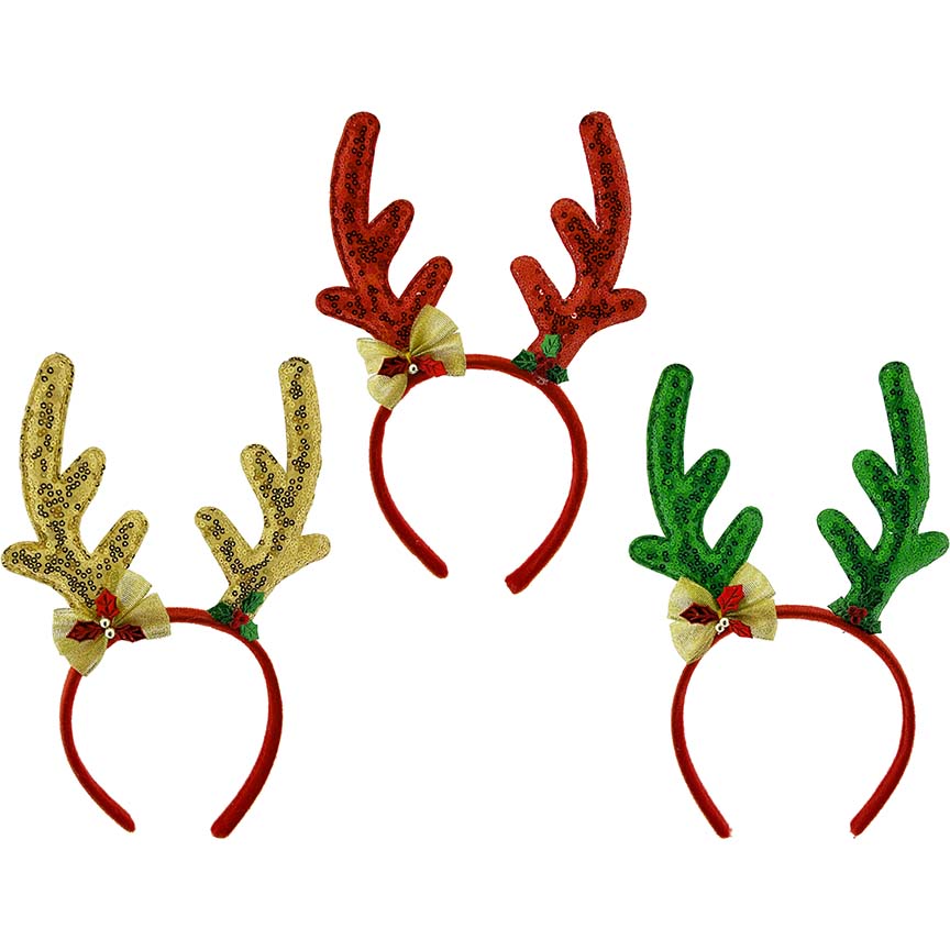 HEADBAND ANTLERS SEQUIN 3ASTD