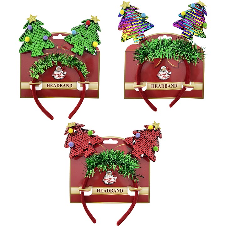 HEADBAND 2 TREES SEQUIN 3ASTD