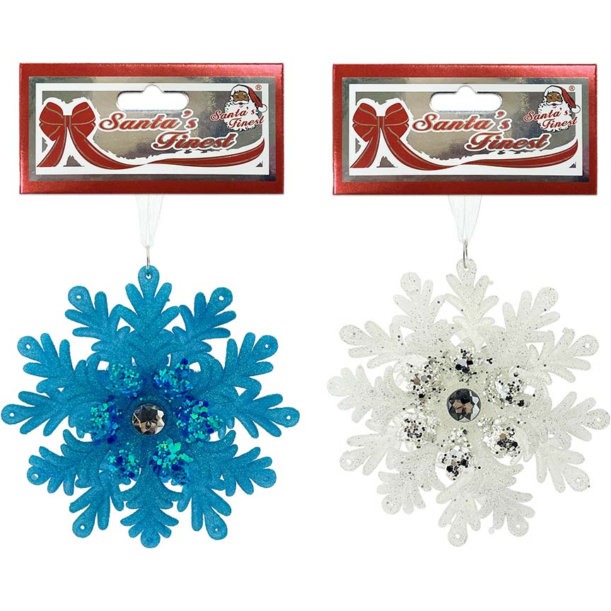 SNOWFLAKE 12CM 2ASTD WL