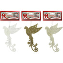 BIRDS XMAS 16.5CM 3ASTD GLD