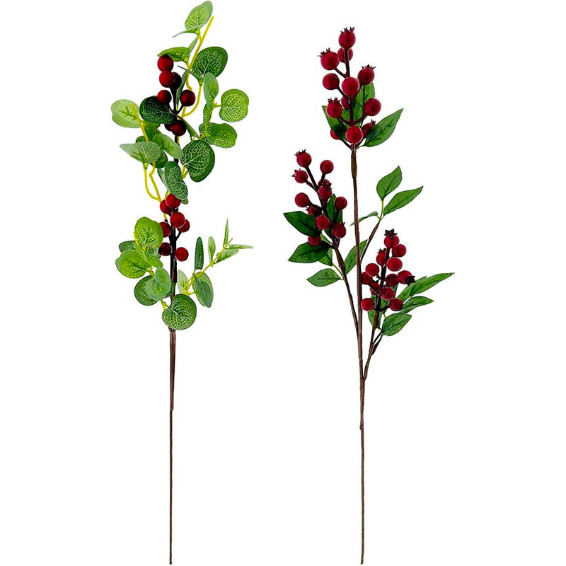 BERRY LEAF SPRAY 66CM 2ASSTD