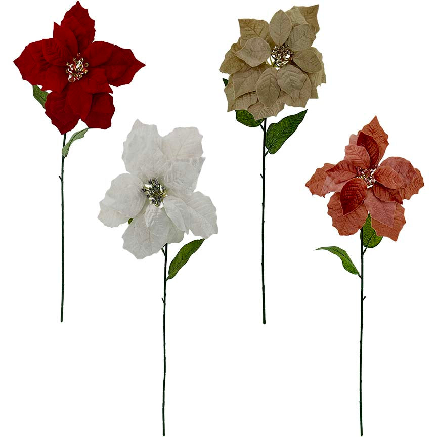POINSETTIA STEM 72CM 4ASTD